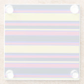 Rosa, gelbe und blaue Streifen Glasuntersetzer (Rückseite)