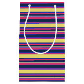 Rosa, gelbe und blaue Streifen Kleine Geschenktüte (Vorderseite)