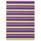 Rosa, gelbe und blaue Streifen Klemmbrett (Rückseite)