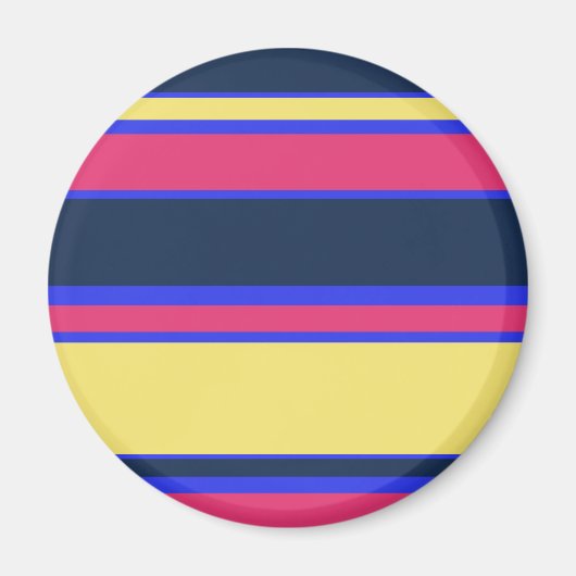 Rosa, gelbe und blaue Streifen Magnet (Vorne)