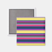 Rosa, gelbe und blaue Streifen Magnet (Vorderseite/Rückseite)
