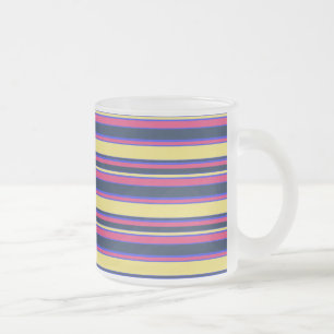 Rosa, gelbe und blaue Streifen Mattglastasse