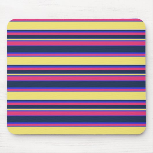 Rosa, gelbe und blaue Streifen Mousepad (Vorne)