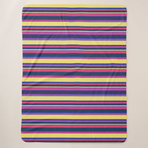 Rosa, gelbe und blaue Streifen Sherpadecke
