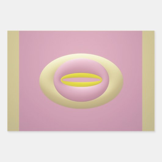 Rosa gelbe und cremefarbene nusförmige Bauweise Geschenkpapier Set (Vorderseite 2)