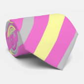 Rosa-, Gelbe und Grauegestreifte Krawatte (Gerollt)