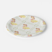 Rosa, Gelbe und grüne Enten Pappteller (Schrägansicht)