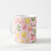 Rosa, Gelbe und Grüne Ostereier Kaffeetasse (Vorderseite Links)