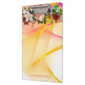 Rosa Gelbe Vorlage Blumenfarben Klemmbrett (Links)