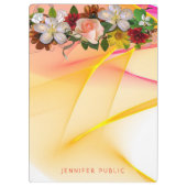 Rosa Gelbe Vorlage Blumenfarben Klemmbrett (Rückseite)