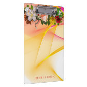 Rosa Gelbe Vorlage Blumenfarben Klemmbrett (Rechts)