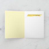 Rosa+Gelbe Wasserfarbe Geburtsdatum Faltkarte Karte (Innenseite)