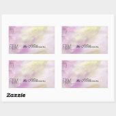 Rosa gelbe Wasserfarbenprägung Markierung Rechteckiger Aufkleber (Blatt)