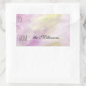 Rosa gelbe Wasserfarbenprägung Markierung Rechteckiger Aufkleber (Tasche)