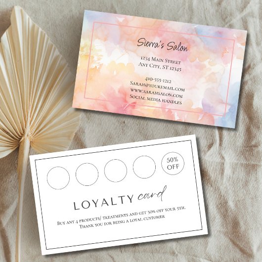 Rosa Gelbe Wasserpfeife Salon Nägel Loyalität Visitenkarte