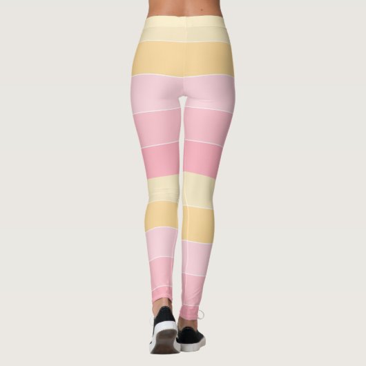 Rosa gelbe weiße Farben Trendy Template Elegant Leggings (Rückseite)