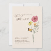 Rosa Gelbe Wildblume Brautparty Einladung (Vorderseite)