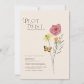 Rosa Gelbe Wildblume Drehung Save the Date (Vorderseite)