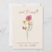 Rosa Gelbe Wildblume WhimsikSave the Date Save The Date (Vorderseite)