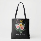 Rosa Gelbe Wildblumen Aquarell Wild und kostenlos Tasche (Vorderseite)