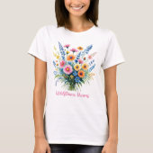 Rosa Gelbe Wildblumen Personalisiert T-Shirt (Vorderseite)