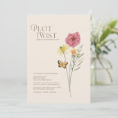 Rosa gelbe Wildblumen-Plot-Twist-Save-the-Date Save The Date (Stehend Vorderseite)