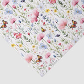 Rosa Gelbe Wildblumen Schmetterling Geburtstag Seidenpapier (Ausschnitt)