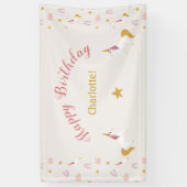 Rosa Gelbe Zauberwürfel & Regenbogen Banner (Vertikal)