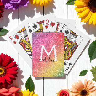 Rosa Gelber Glitzer Spielkarten