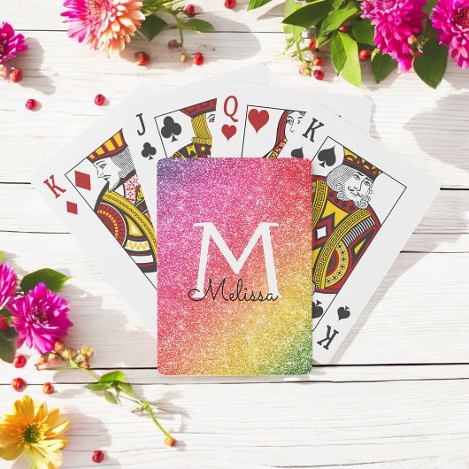Rosa Gelber Glitzer Spielkarten