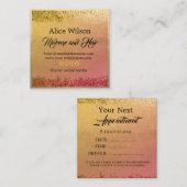 Rosa Gelber Gradient Gold Glitzer Glamouröser Salo Terminkarte (Vorne/Hinten)