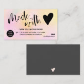 Rosa gelber Gradienten danke, dass Sie mit Liebe Visitenkarte (Vorne/Hinten)