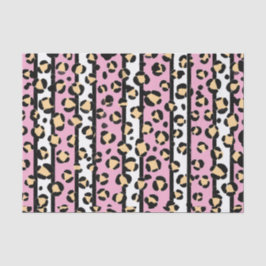 Rosa gelber Leopardenpinstreifen, Papiertüte Seidenpapier