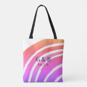 Rosa gelber Regenbogen geben dem Ehepaar den Namen Tasche (Rückseite)