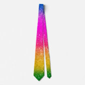Rosa Gelber Regenbogen Glitzer Krawatte (Vorderseite)
