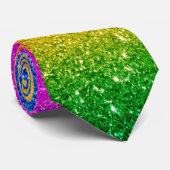 Rosa Gelber Regenbogen Glitzer Krawatte (Gerollt)