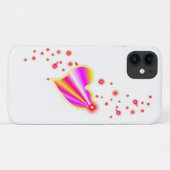 Rosa gelber Regenbogen Herz mit Sternen Case-Mate iPhone Hülle (Rückseite (Horizontal))