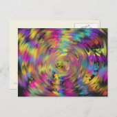 Rosa Gelber Regenbogen Spirale Funky Coole Abstrak Postkarte (Vorne/Hinten)