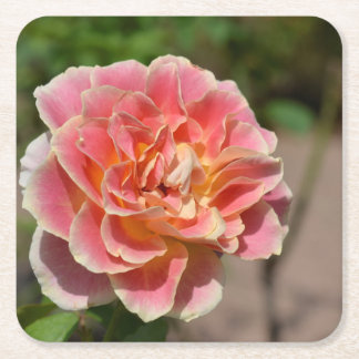Rosa gelber Rosen-Untersetzer Rechteckiger Pappuntersetzer