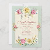 Rosa Gelber Rosengolf-BRAUTPARTY Einladung (Vorderseite)