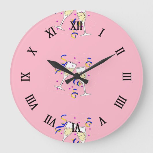 Rosa gelber Wein Große Wanduhr (Vorderseite)