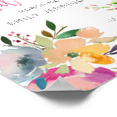 Rosa Gelbes Brautparty Begrüßungszeichen Poster (Ecke)