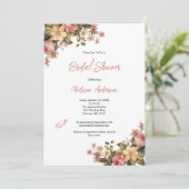 Rosa Gelbes Brautparty Einladung (Stehend Vorderseite)