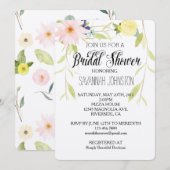Rosa Gelbes Brautparty Einladung (Vorne/Hinten)