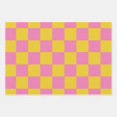 Rosa Gelbes Gelbes Gelbtes Muster Geschenkpapier Set (Vorderseite 3)