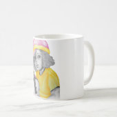 Rosa gelbes Mädchen Kaffeetasse (VorderseiteRechts)