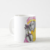 Rosa gelbes Mädchen Kaffeetasse (Vorderseite Links)