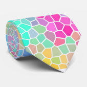 Rosa-gelbes Mosaikmuster Krawatte (Gerollt)
