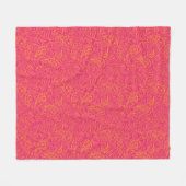 Rosa gelbes Paisley-Muster Fleecedecke (Vorderseite (Horizontal))