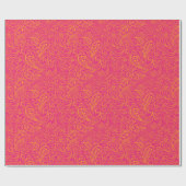 Rosa gelbes Paisley-Muster Geschenkpapier (Flach)